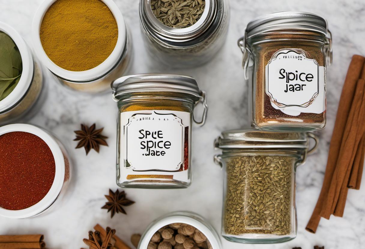 Image showing the final output answering the question: How do I create personalized spice labels for my refillable spice jars.