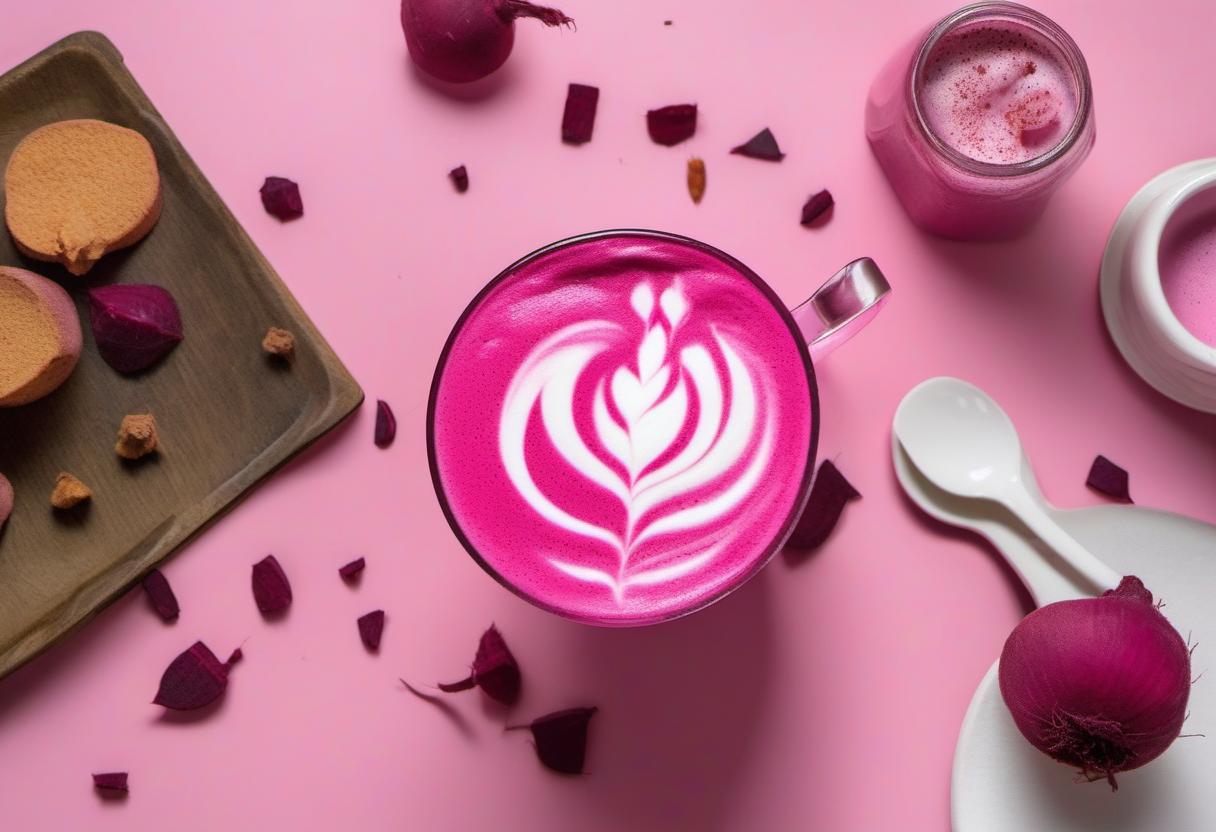 Image showing the final output answering the question: How do I impress my friends with a Pink Beet Latte.