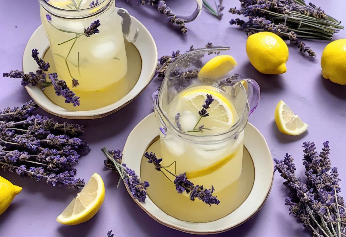 Image showing the final output answering the question: How do I serve Lavender Infused Lemonade like a pro.