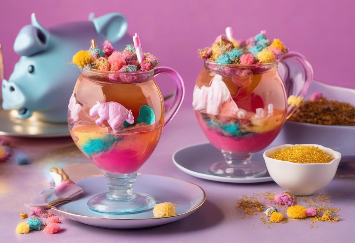 Image showing the final output answering the question: How do I create a Colorful Unicorn Tea.