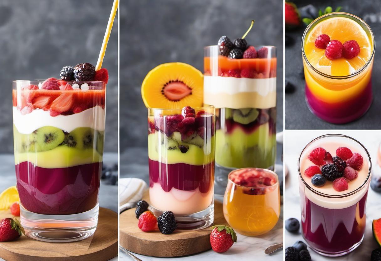 Image showing the final output answering the question: How do I impress my guests with a layered fruit juice extravaganza.