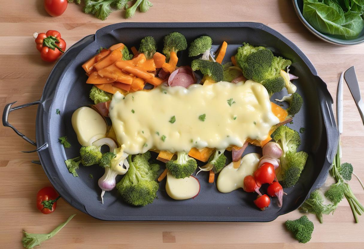 Image showing the final output answering the question: How do I make Raclette over Vegetables.