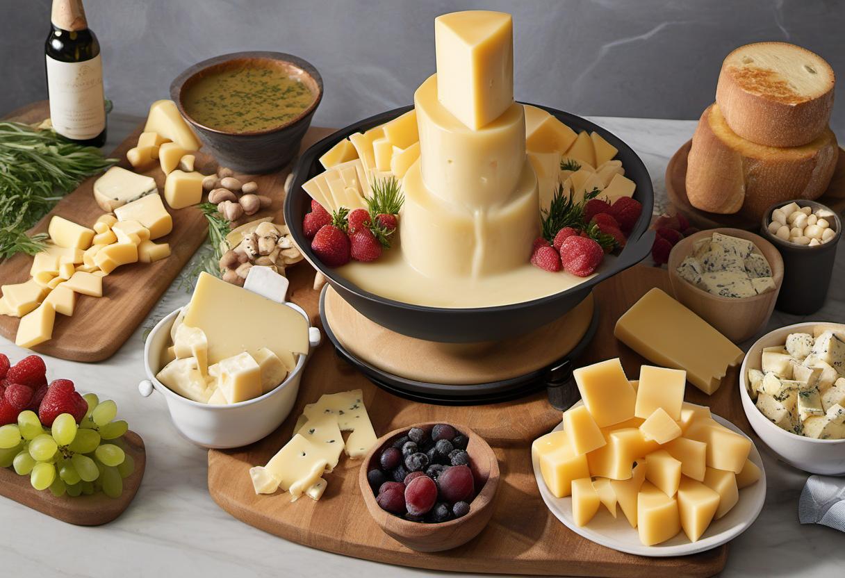 Image showing the final output answering the question: How do I make the ultimate Cheese Fondue Fountain for a cheesy celebration.