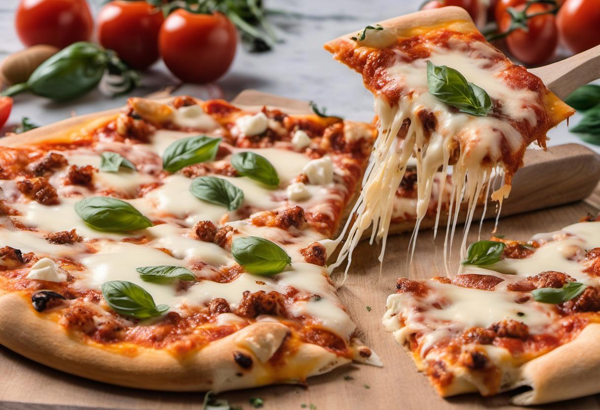 Image showing the final output answering the question: How do I create a gourmet cheese pull pizza.