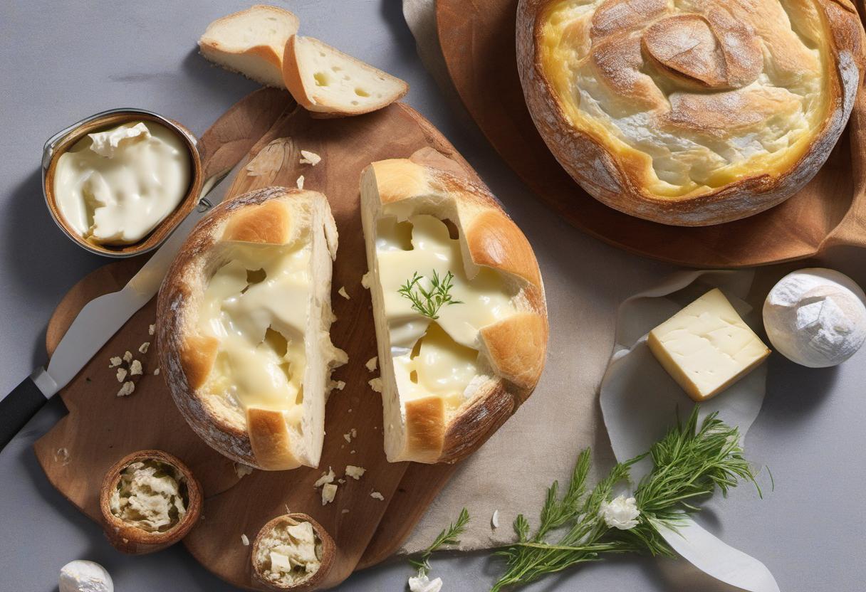 Image showing the final output answering the question: How do I add extra flavors to Camembert Baked in Bread.