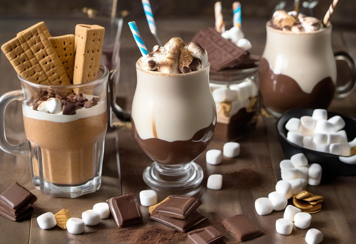 Image showing the final output answering the question: How do I make a Smores Milkshake.