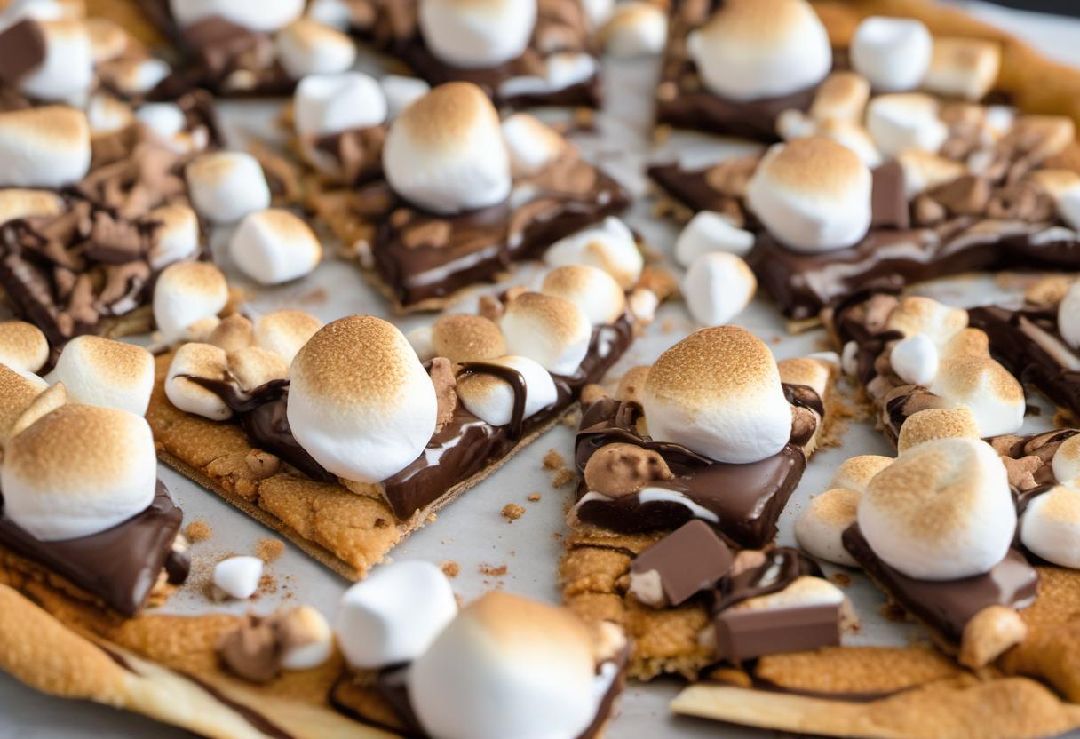 Image showing the final output answering the question: How do I grill Smores Pizza.