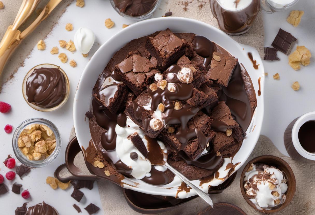 Image showing the final output answering the question: How do I make a Gooey Brownie Sundae.