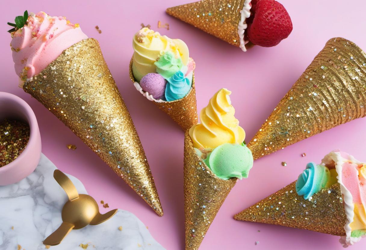 Image showing the final output answering the question: How do I make Glitter Gelato Cones.