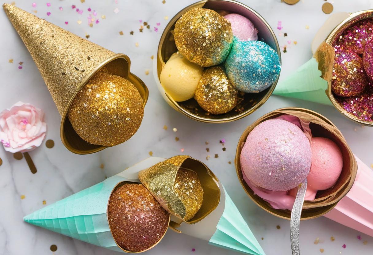 Image showing the final output answering the question: How do I create DIY Glitter Gelato Cones.
