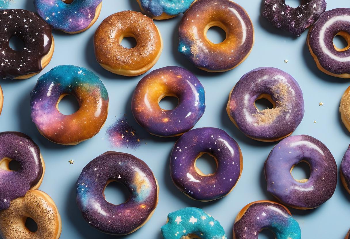 Image showing the final output answering the question: How do I create a galaxy-themed Shimmering Donut.