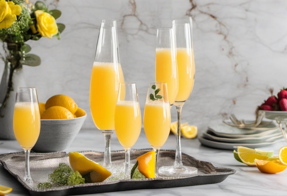 Image showing the final output answering the question: How do I make Sparkling Mimosas with a Twist.