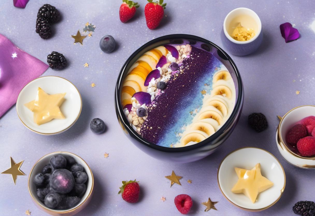 Image showing the final output answering the question: How do I create a magical Galaxy Smoothie Bowl.