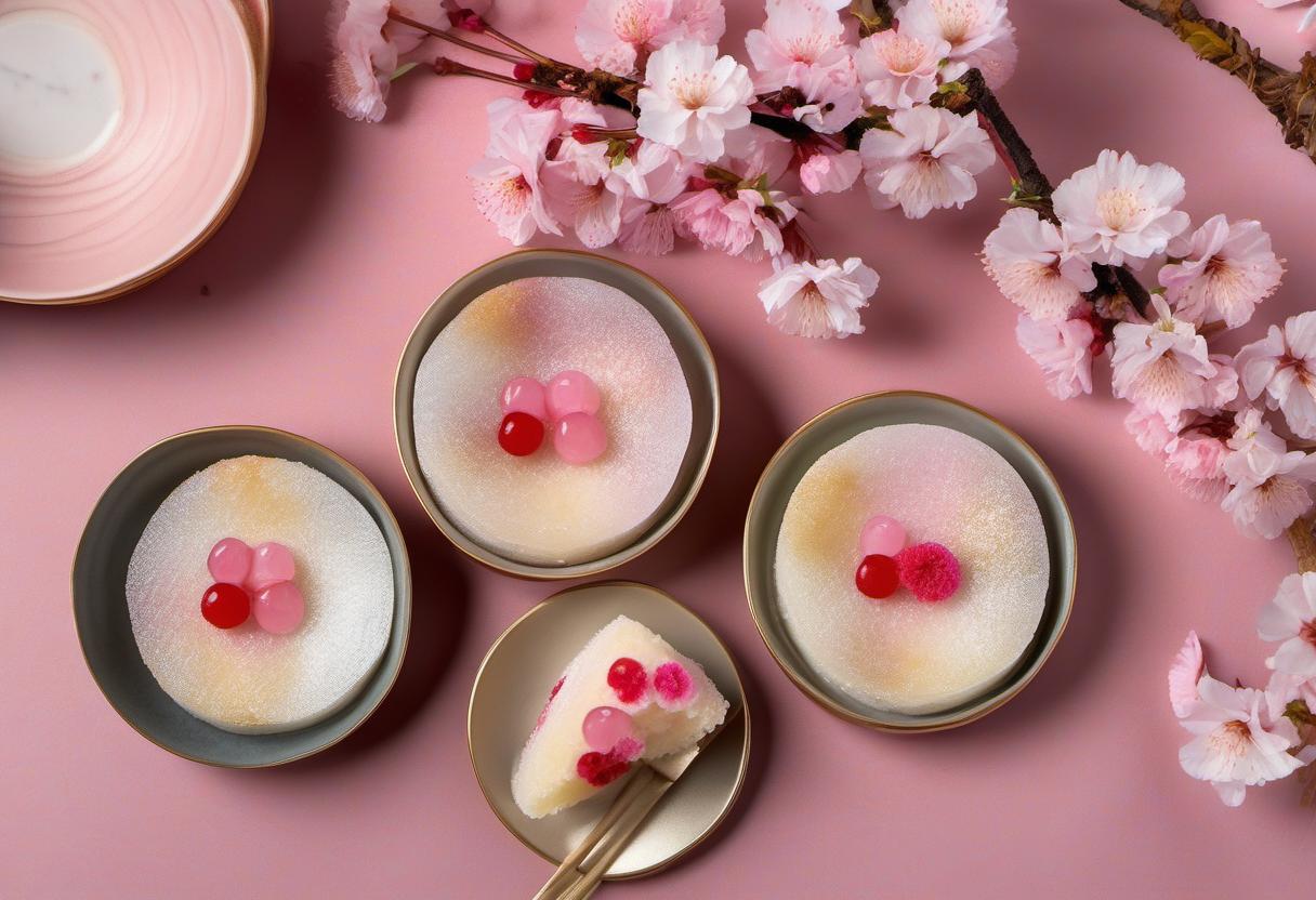Image showing the final output answering the question: How do I bake Cherry Blossom Mochi Cake.