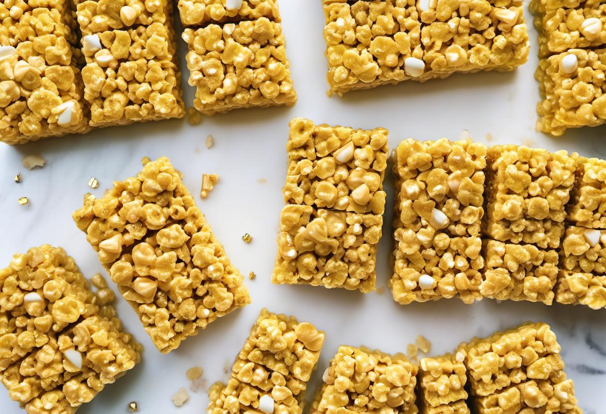 Image showing the final output answering the question: How do I create magical Golden Rice Krispie Treats.