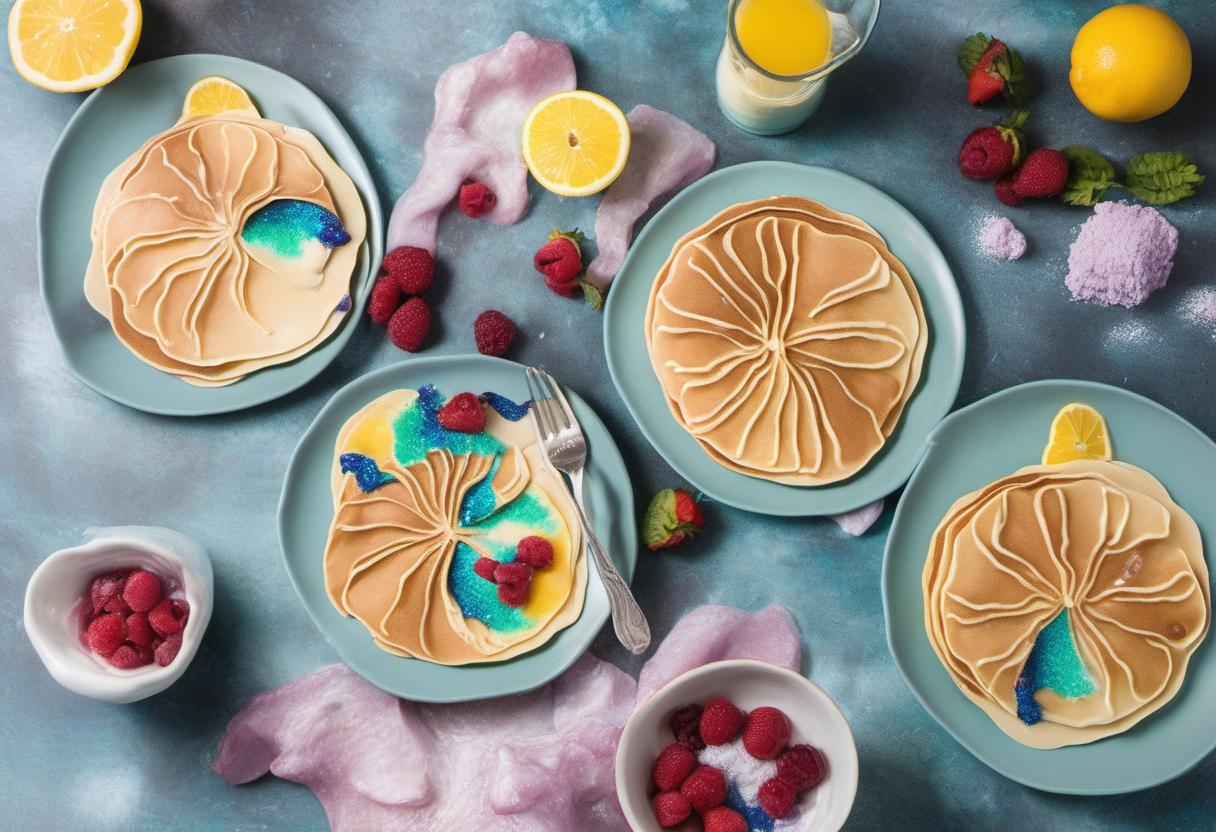 Image showing the final output answering the question: How do I make Mermaid Scale Pancakes with a twist.