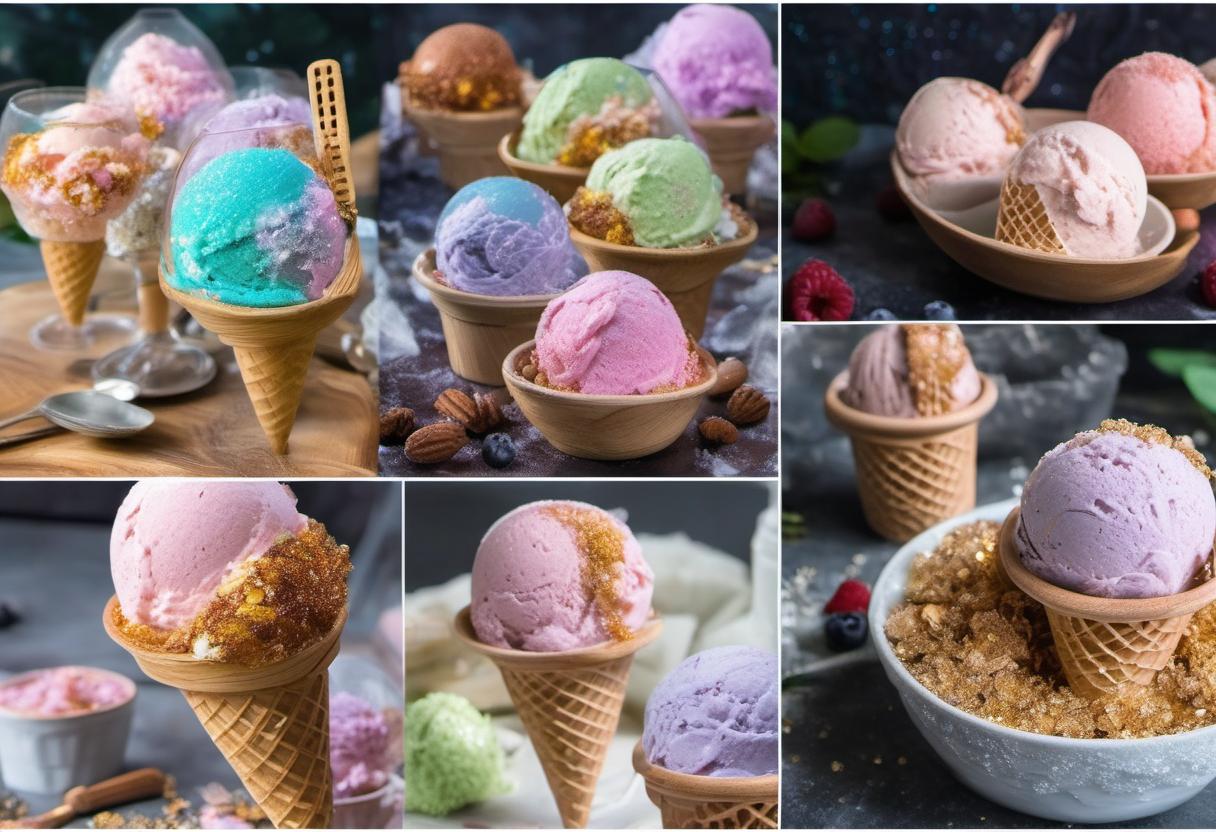 Image showing the final output answering the question: How do I create Faerie Floss ice cream with Glittery Dust.