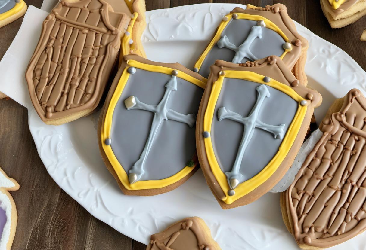 Image showing the final output answering the question: How do I make Knights Shield Cookies.