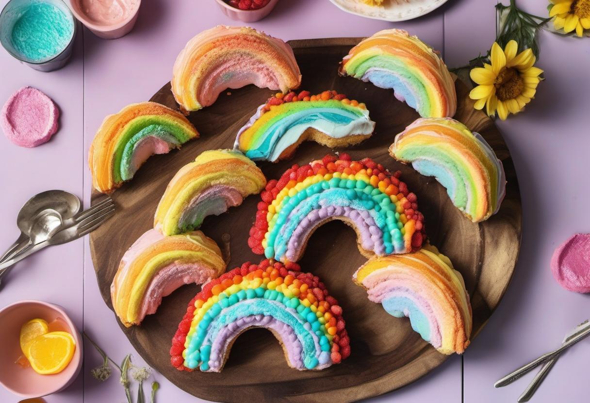 Image showing the final output answering the question: How do I make Clouds rainbows in the form of delicious cakes.