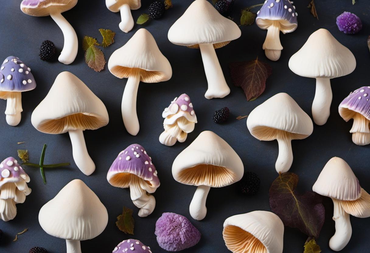 Image showing the final output answering the question: How do I turn ordinary meringues into enchanting Moonlit Mushroom creations.