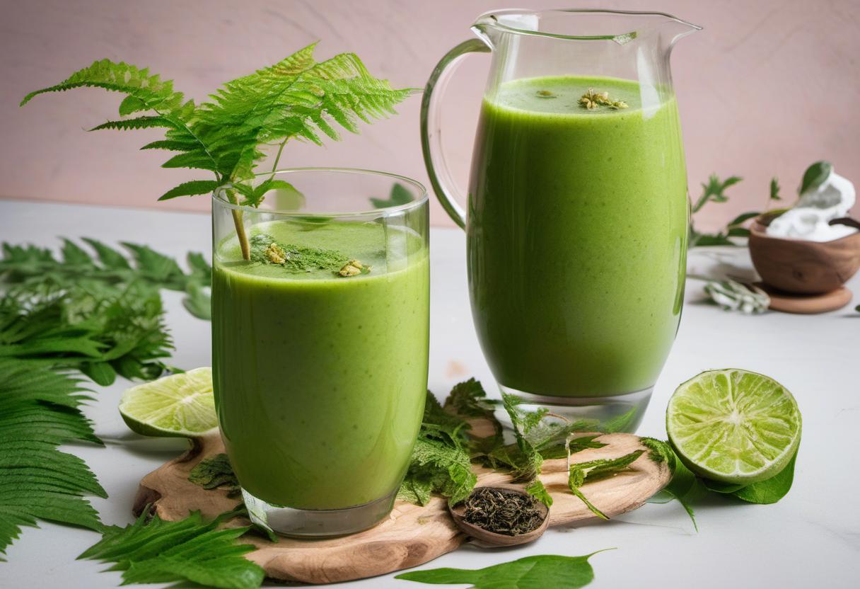 Image showing the final output answering the question: How do I make Forest Fern Green Tea smoothie.