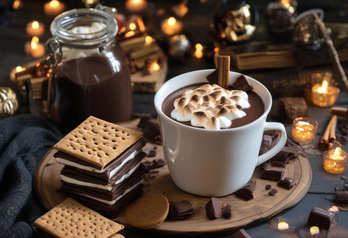 Image showing the final output answering the question: How do I brew Spellbook Smores Hot Chocolate.