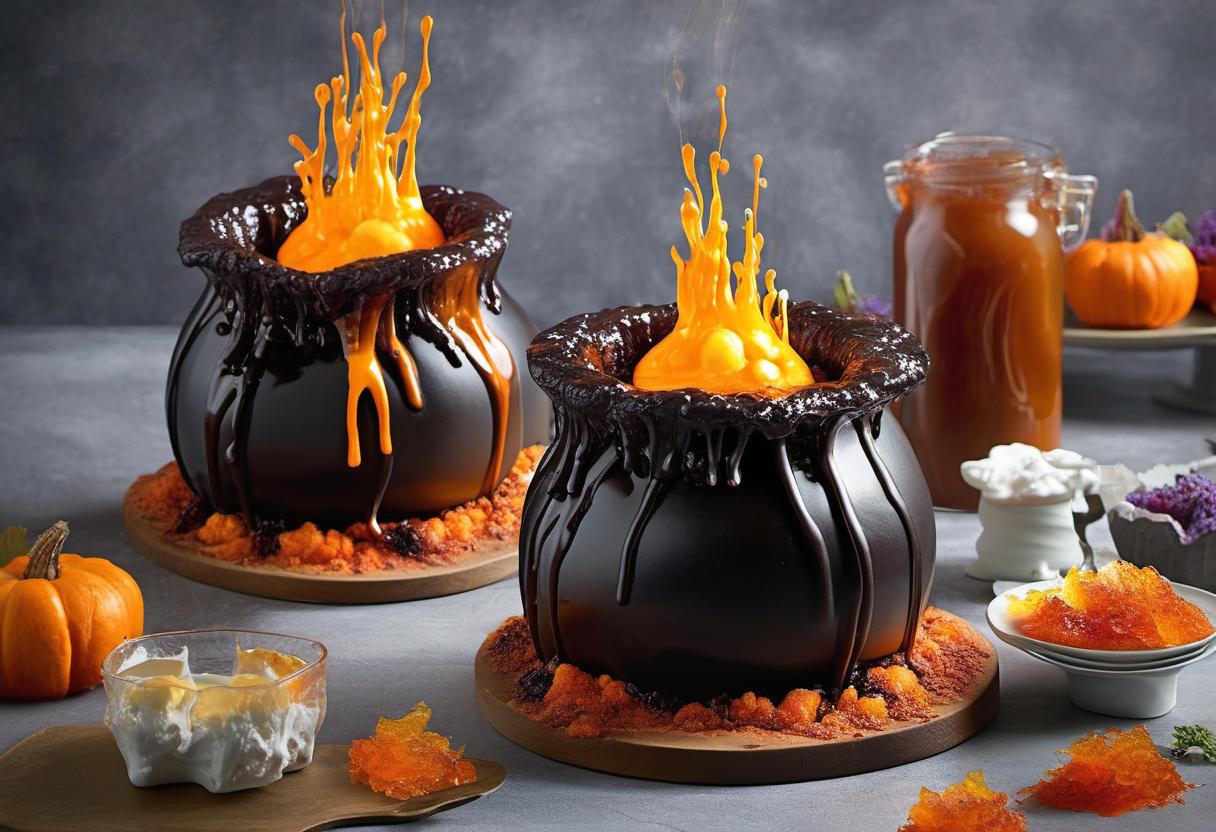 Image showing the final output answering the question: How do I make Cauldron Cakes with Molten Centers.