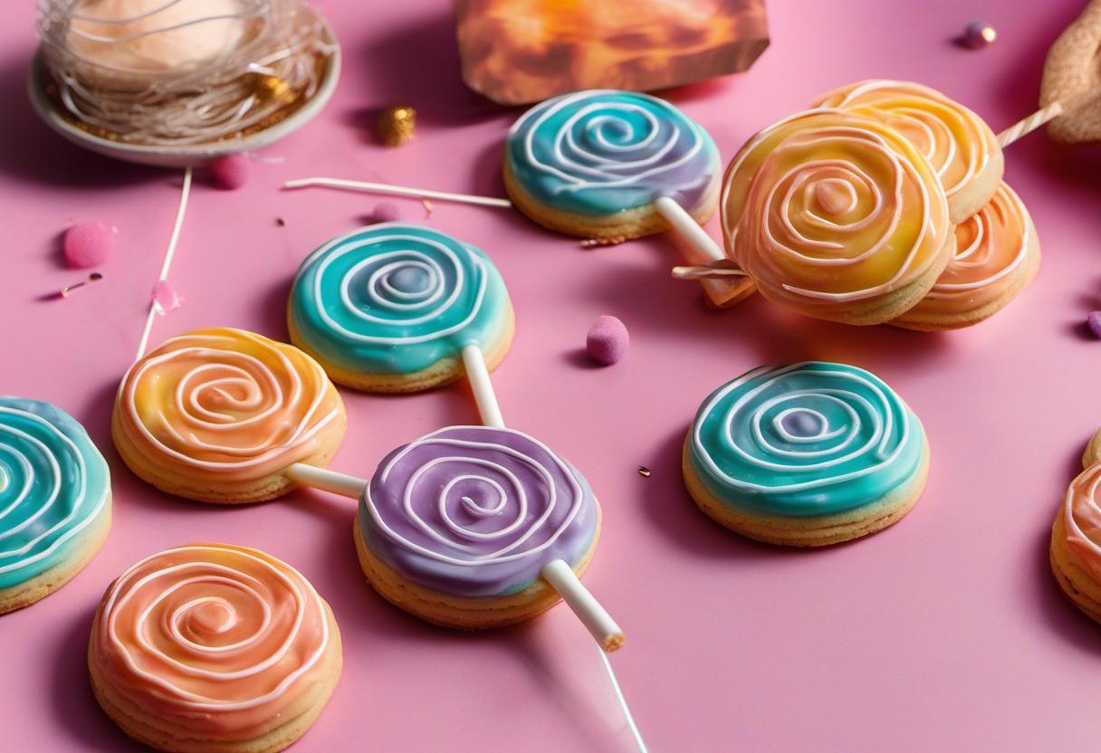 Image showing the final output answering the question: How do I bake Lucid Dream Lollipop cookies.