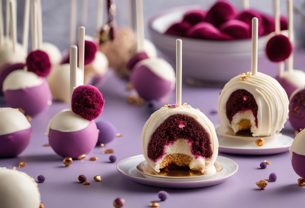 Image showing the final output answering the question: How do I make Visionary Velvet Cake pops.