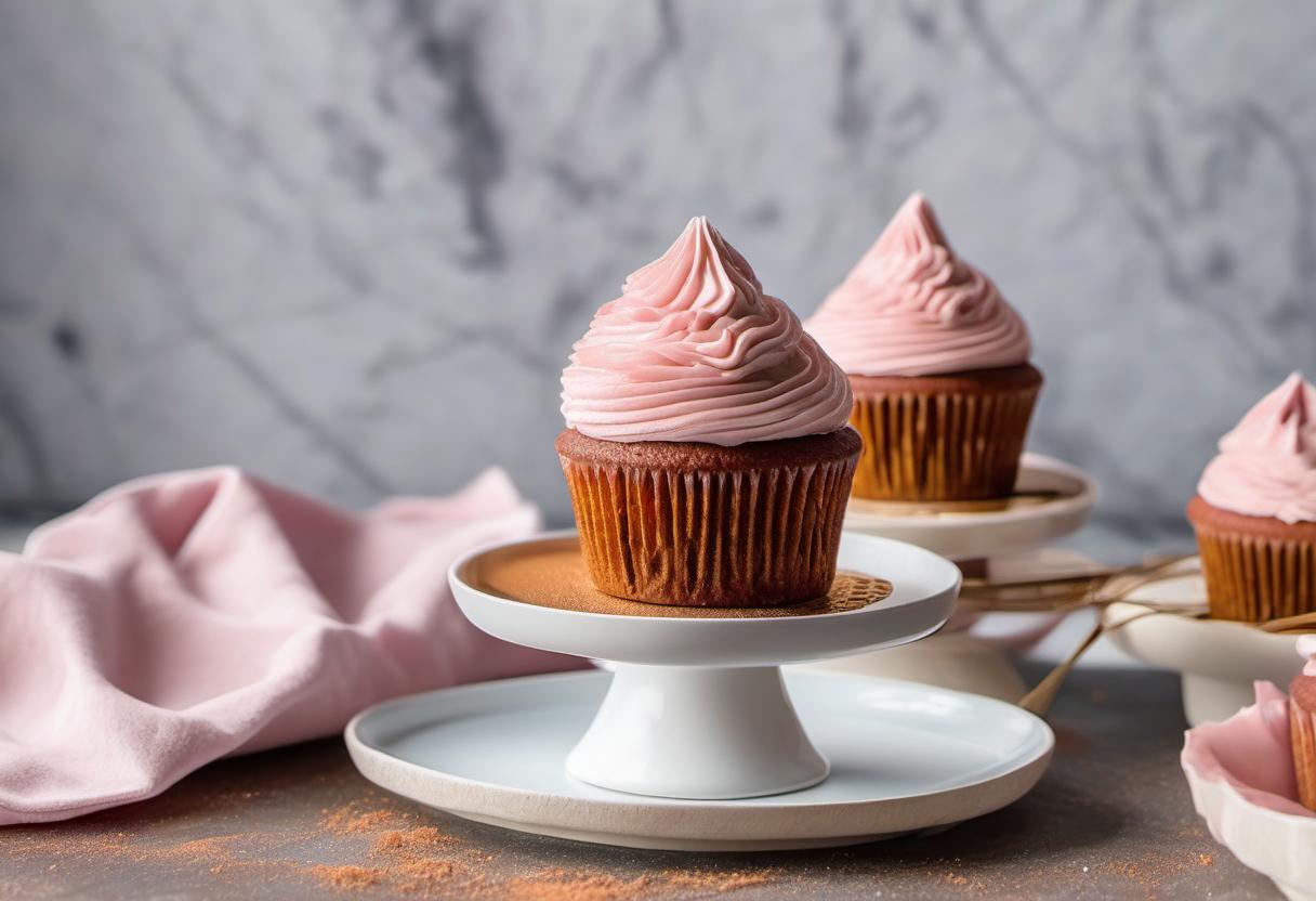 Image showing the final output answering the question: How do I bake Visionary Velvet Cake cupcakes.