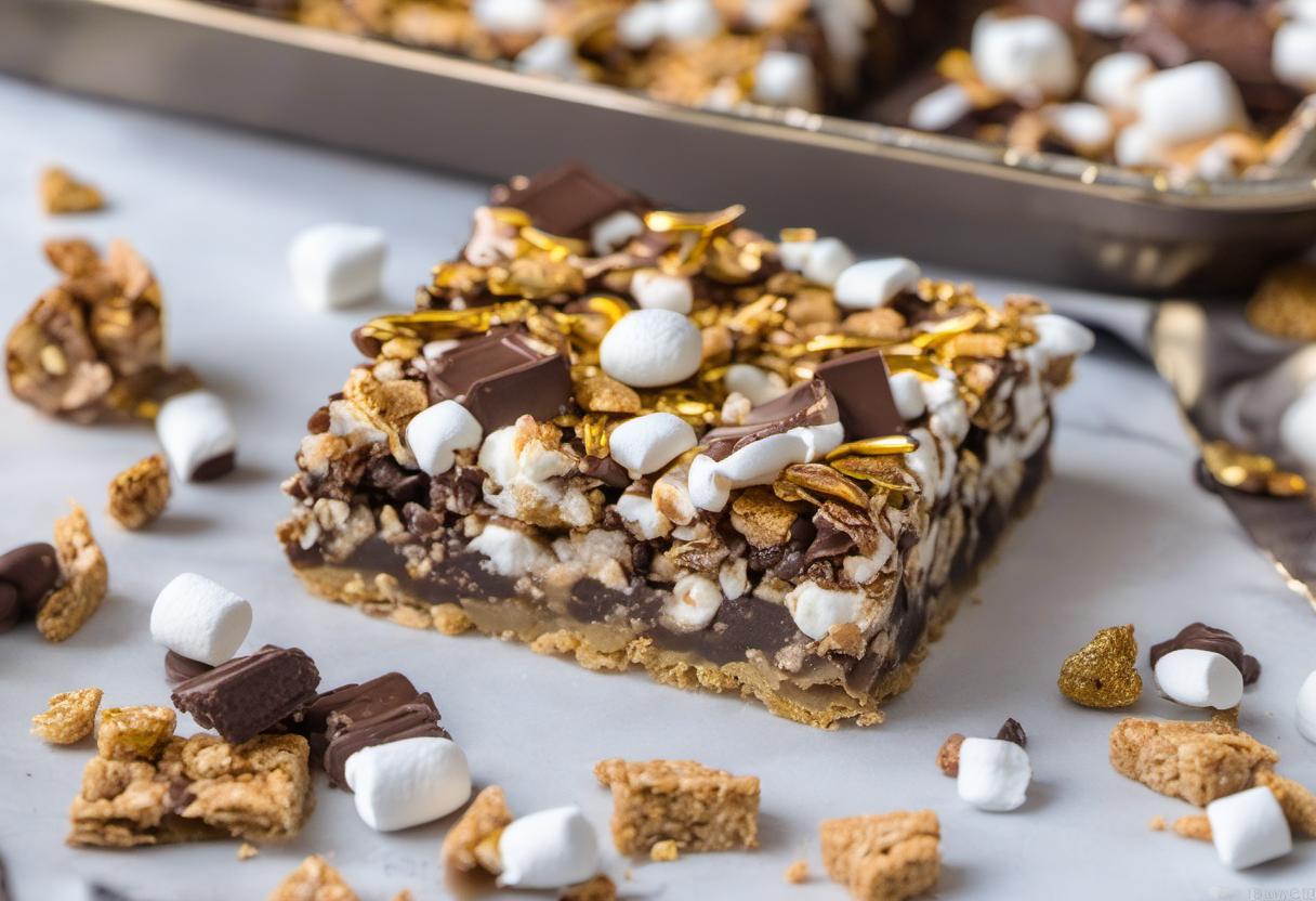 Image showing the final output answering the question: How do I make Mystic Marshmallow Magic Bars.