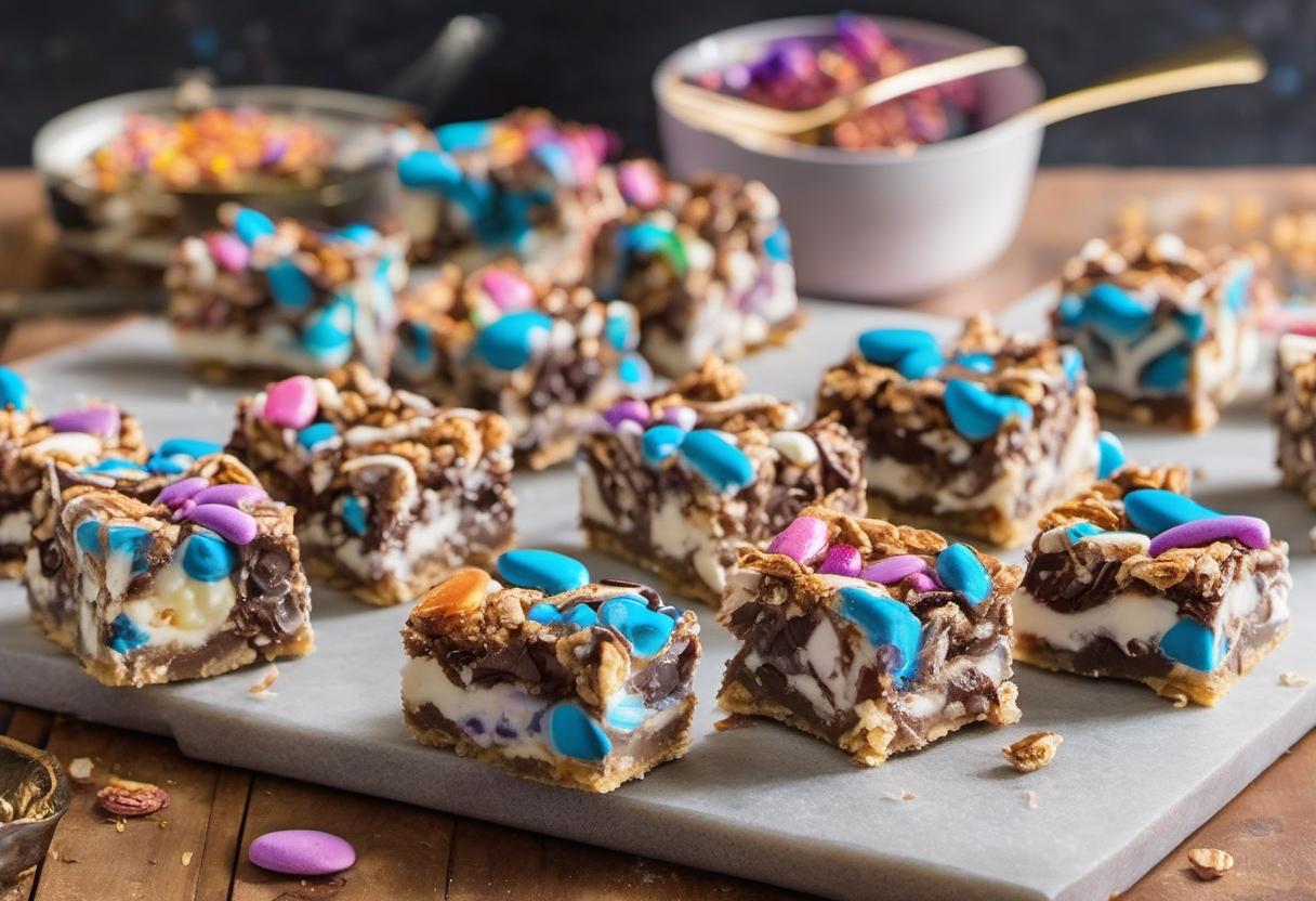 Image showing the final output answering the question: How do I transform Mystic Marshmallow Magic Bars into a whimsical dessert.