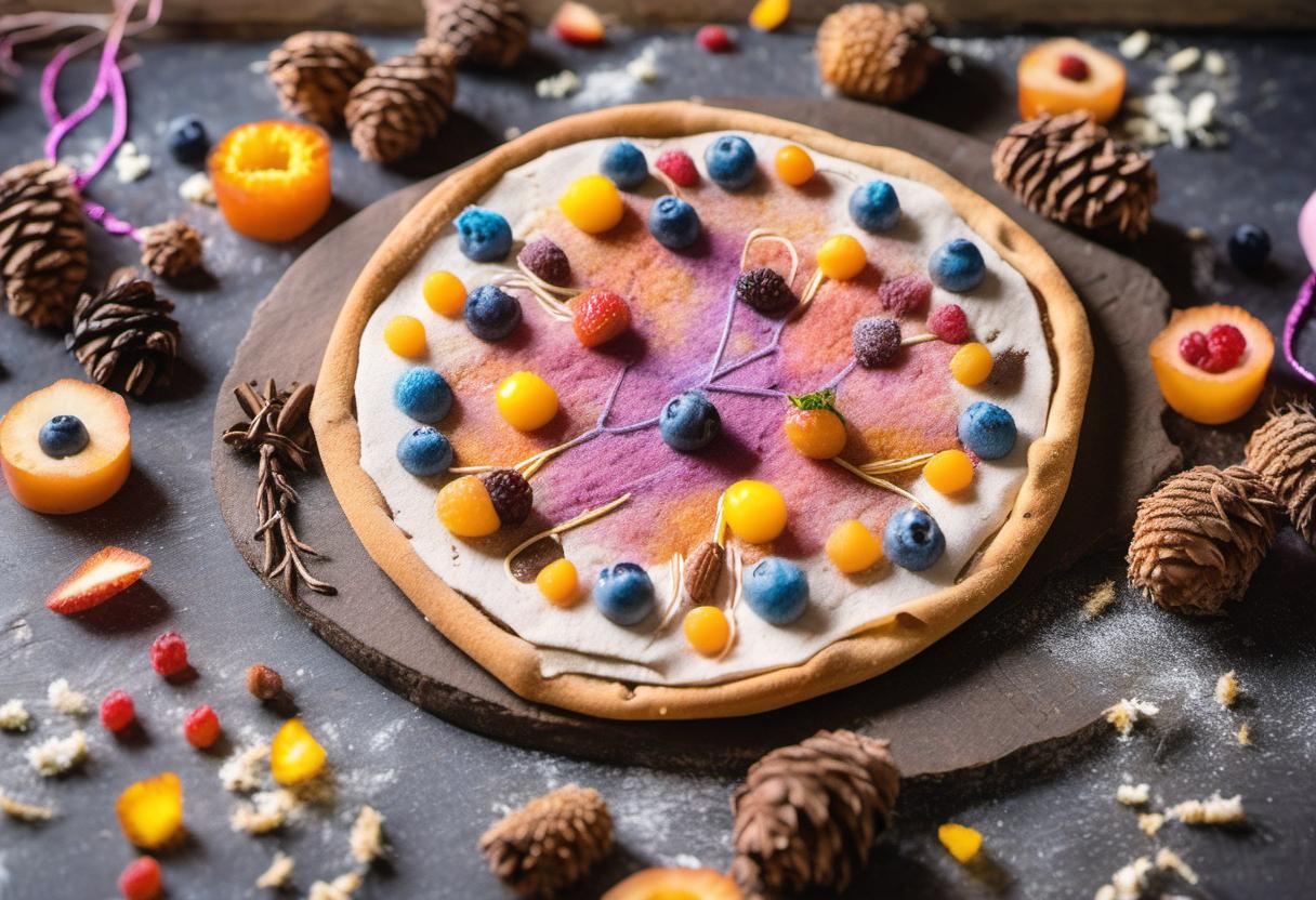 Image showing the final output answering the question: How do I create a fun twist on Dreamcatcher Dusted Dessert Pizzas.