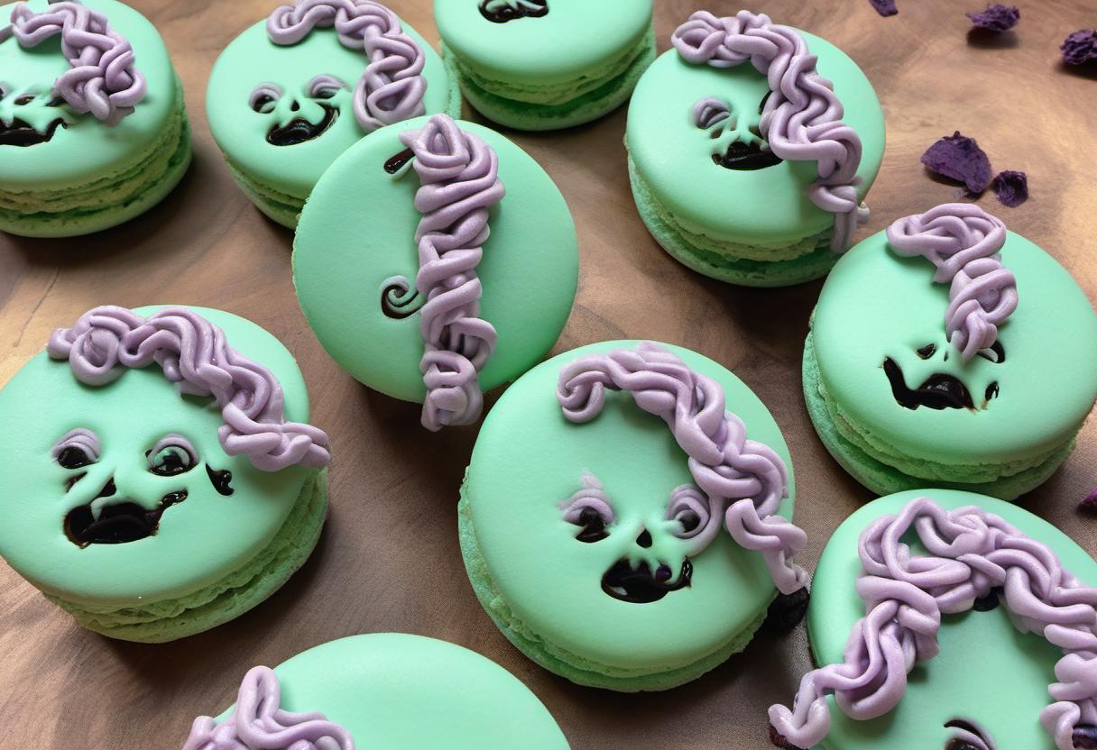 Image showing the final output answering the question: How do I make Medusa Mint Macaroons.