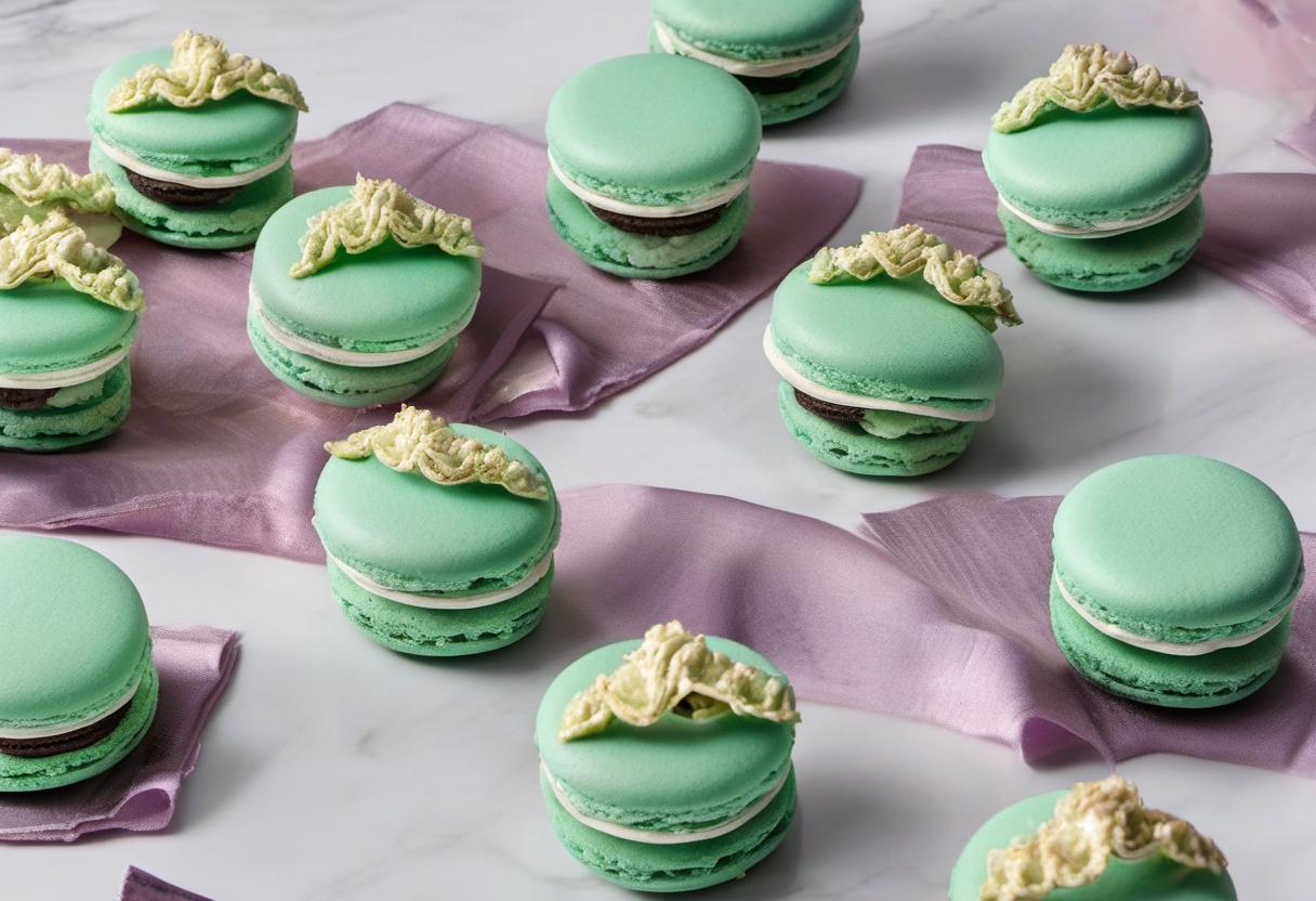 Image showing the final output answering the question: How do I impress with Medusa Mint Macaroons.
