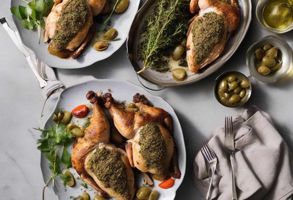 Image showing the final output answering the question: How do I prepare Oracle Olive Tapenade Stuffed Chicken.