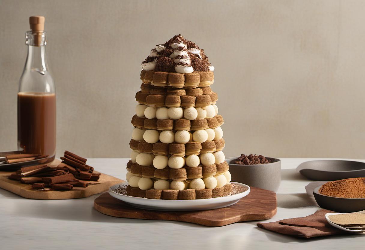 Image showing the final output answering the question: How do I add a twist to Titans Tiramisu Tower.