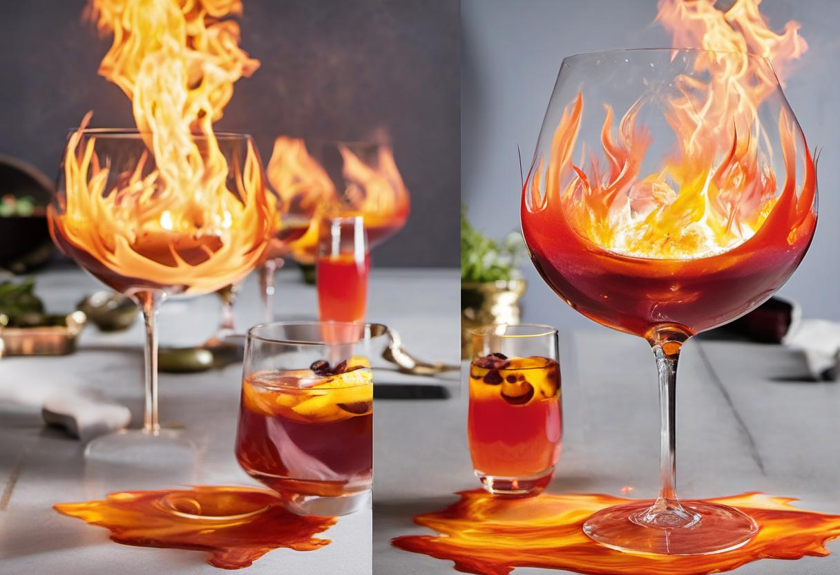 Image showing the final output answering the question: How do I prepare Fire Elemental Flambé cocktails.