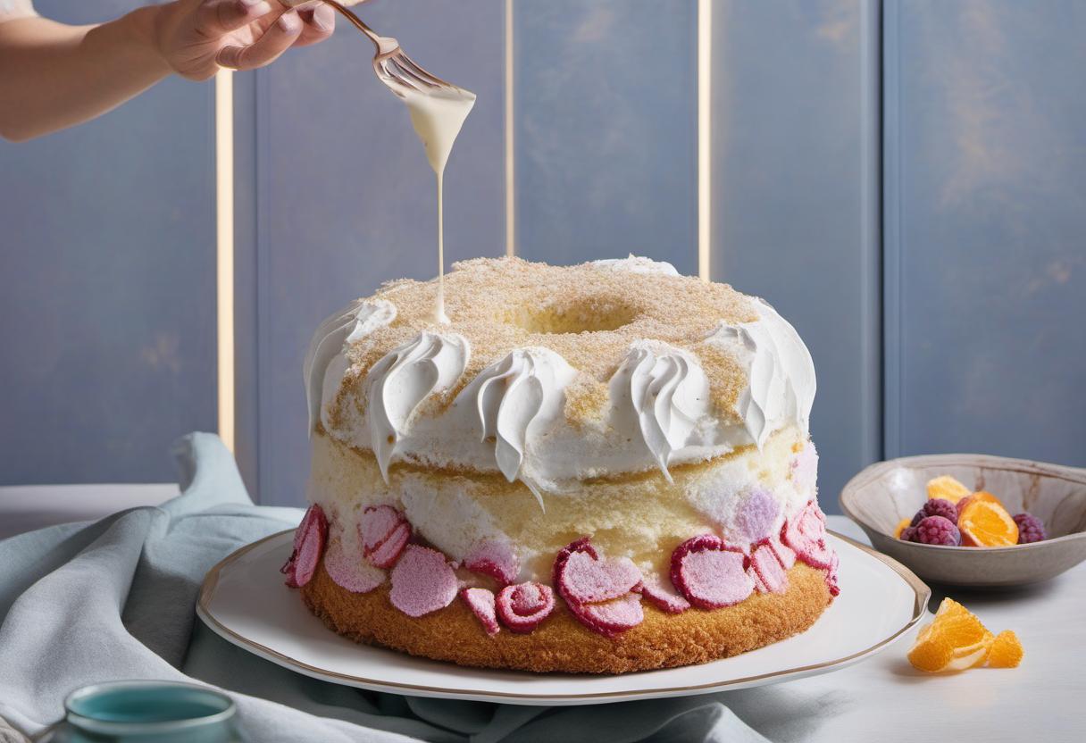 Image showing the final output answering the question: How do I add a twist to Air Elemental Angel Cake.