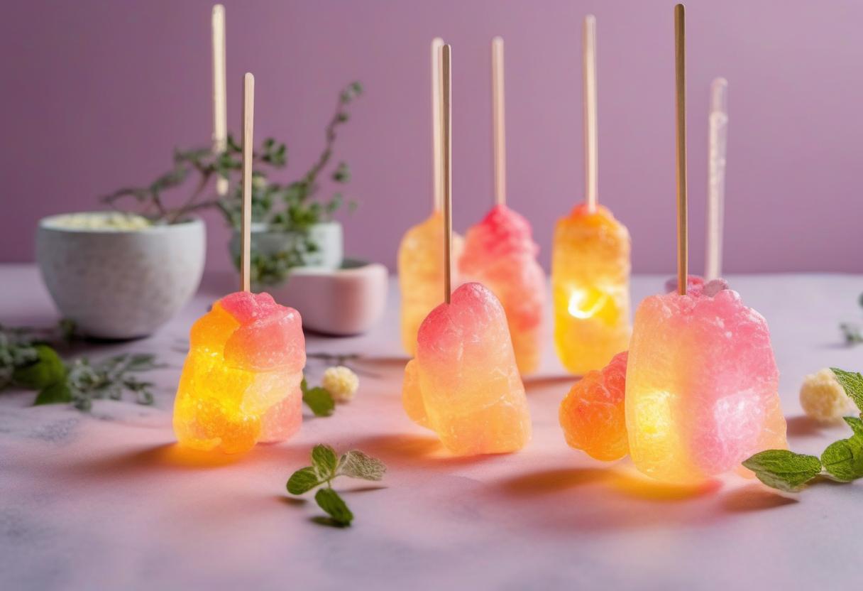 Image showing the final output answering the question: How do I make Light Elemental Luminous Lollies.