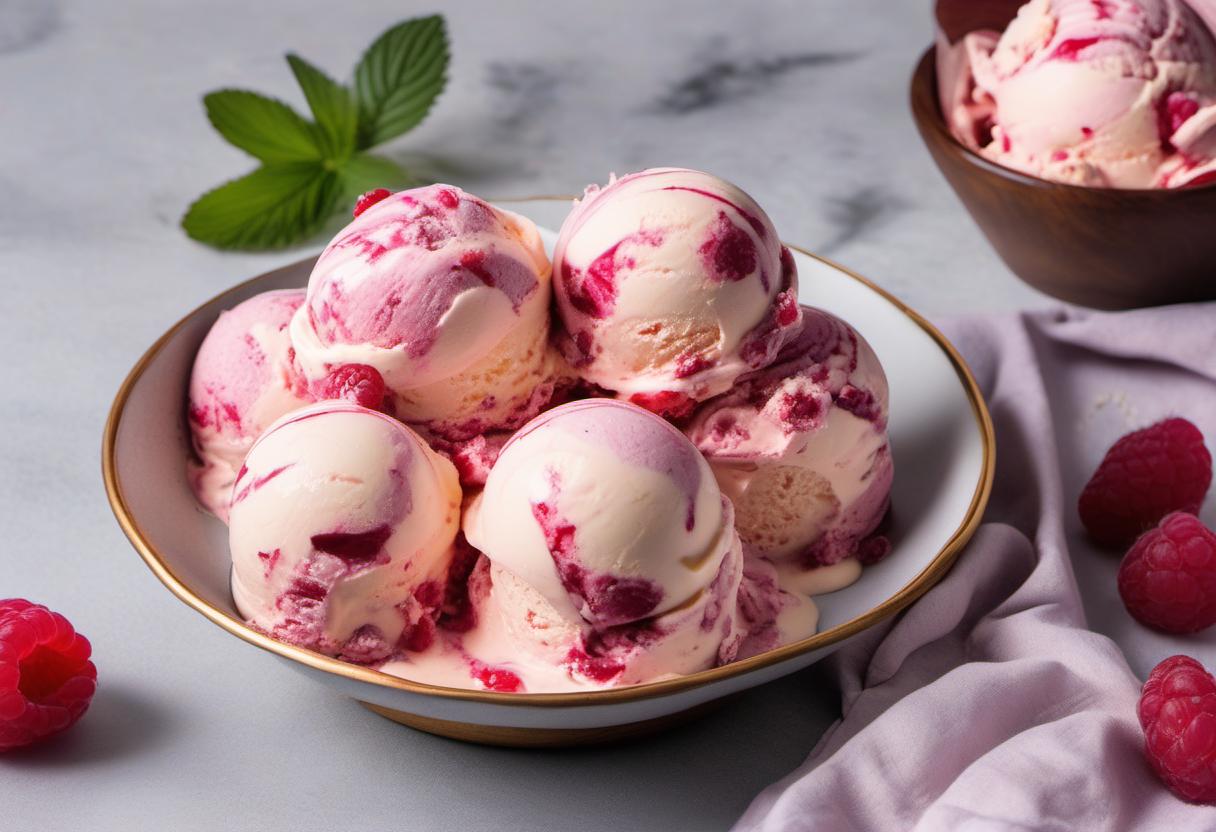 Image showing the final output answering the question: How do I make Reverie Raspberry Ripple Ice Cream.