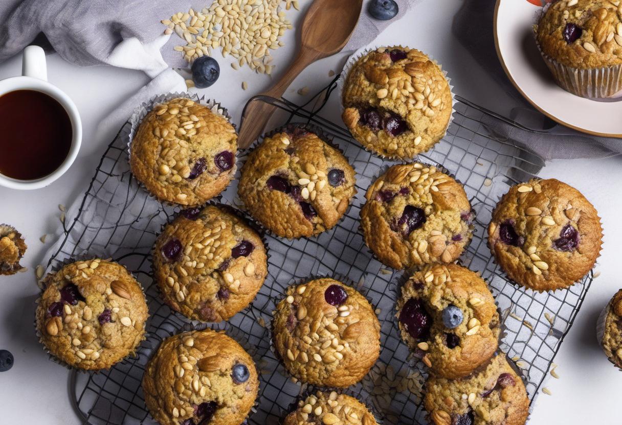 Image showing the final output answering the question: How do I bake Sleepwalkers Seed Mix muffins.