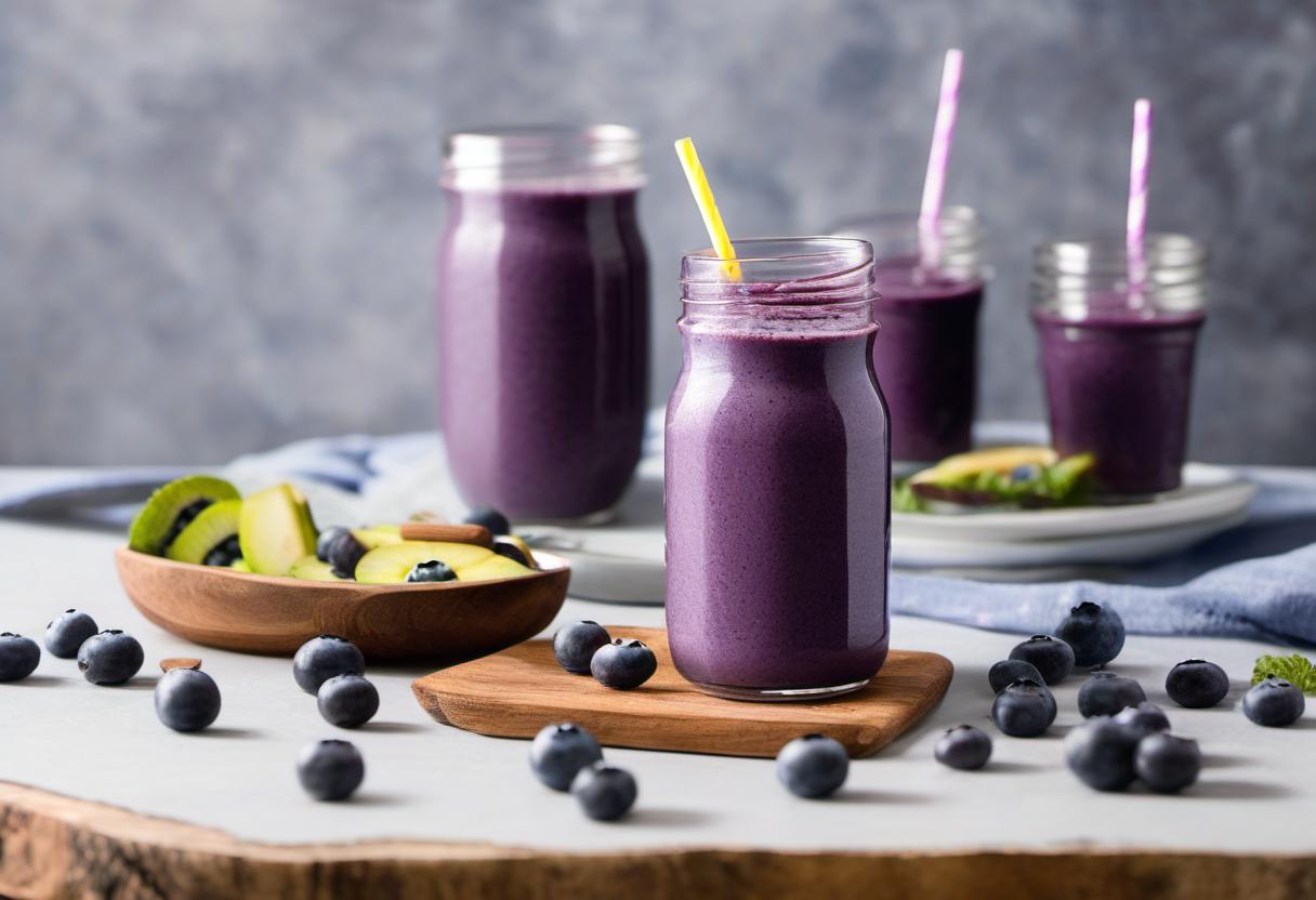 Image showing the final output answering the question: How do I create a Blueberry Burst Smoothie with Shimmer.