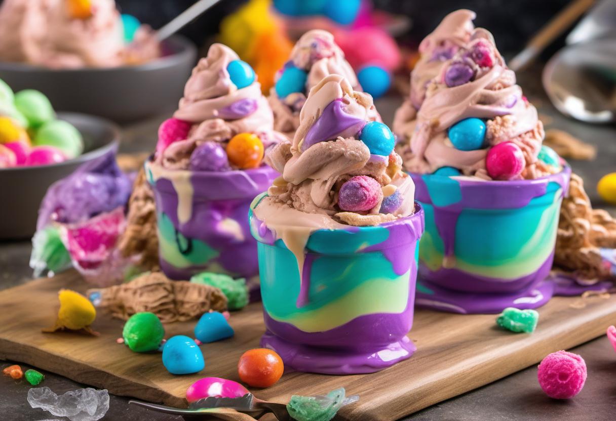 Image showing the final output answering the question: How do I make Troll Treasure Taffy ice cream.