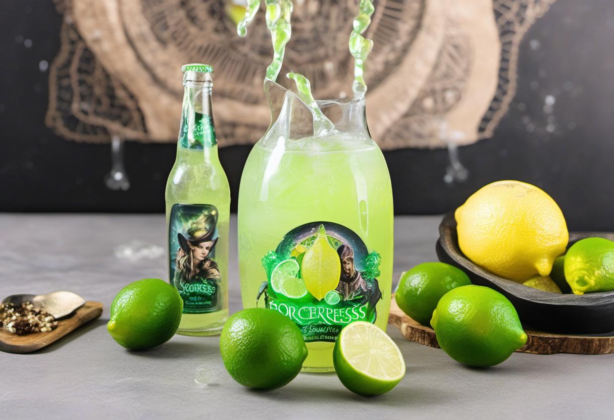 Image showing the final output answering the question: How do I create Sorceresss Sparkling Lemon Lime Soda.