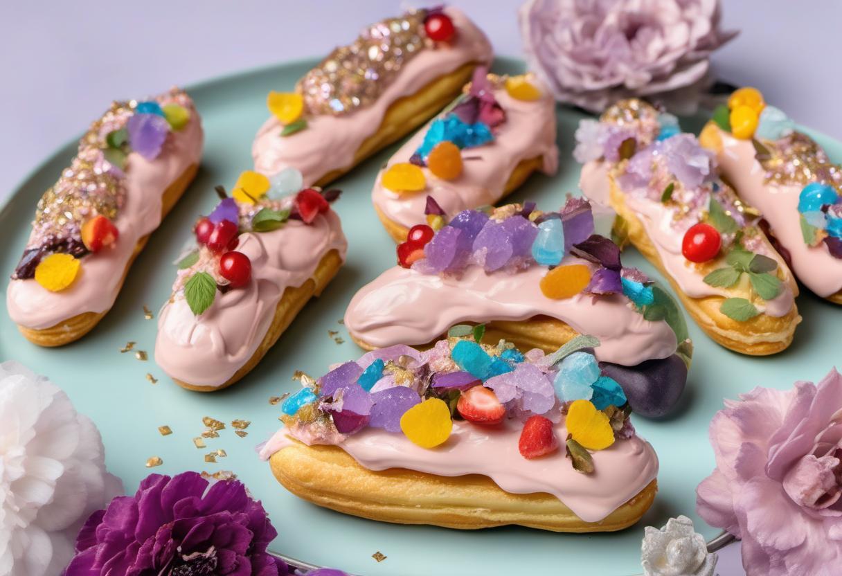 Image showing the final output answering the question: How do I add a touch of magic to my Everest Eclairs.