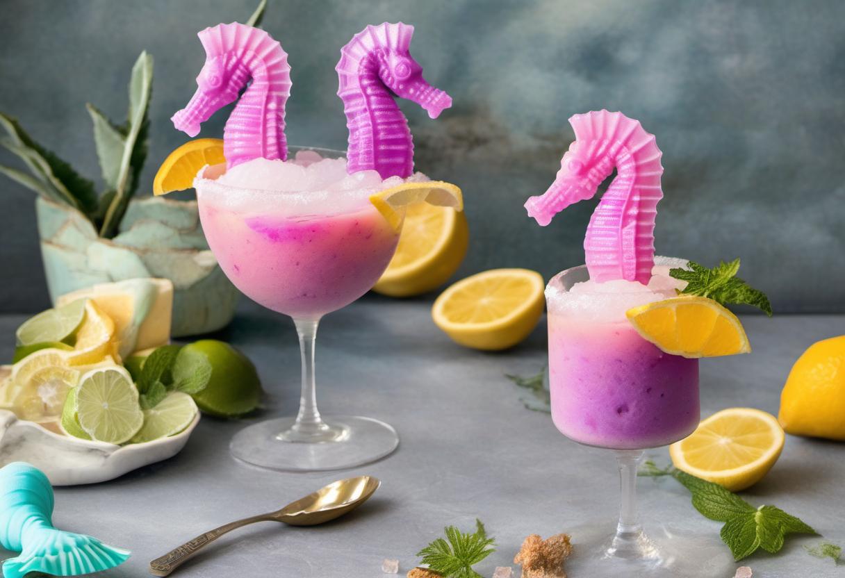 Image showing the final output answering the question: How do I create a magical Seahorse Sorbet cocktail.