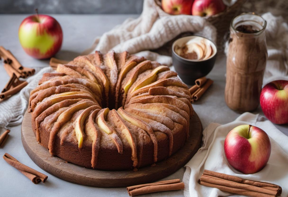 Image showing the final output answering the question: How do I bake a cinnamon apple cider cake.
