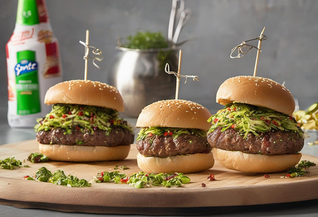 Image showing the final output answering the question: How do I grill Sprites Sprout Sprinkle burgers.