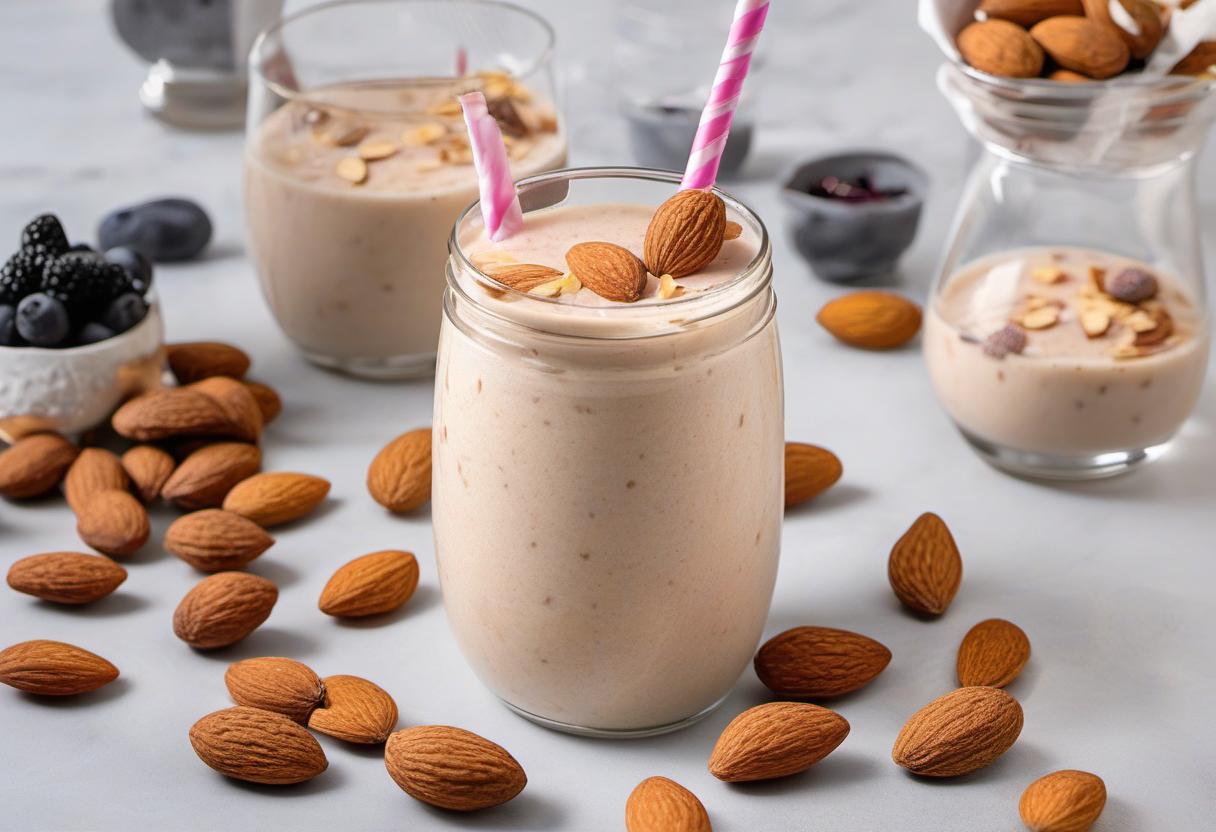 Image showing the final output answering the question: How do I prepare asteroid almond smoothie.